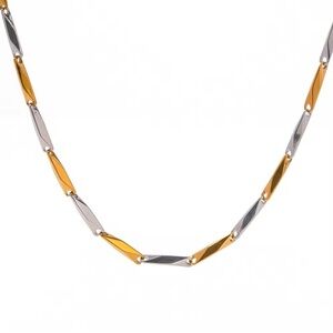 18 k Gold Plated Stainless Steel Two Tone Chain